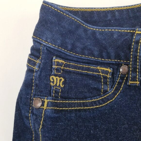 Miss Me Mid Rise Super Skinny Wms Jeans Size 25 Blue Dark Denim Simple FLAW - Picture 8 of 13